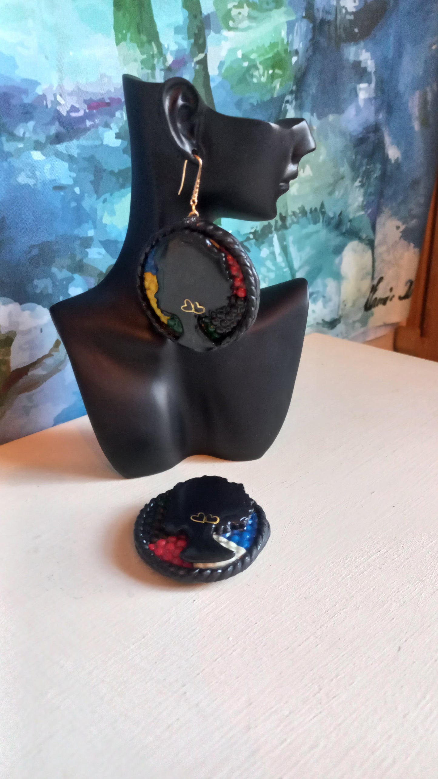 African themed Polymer clay earrings