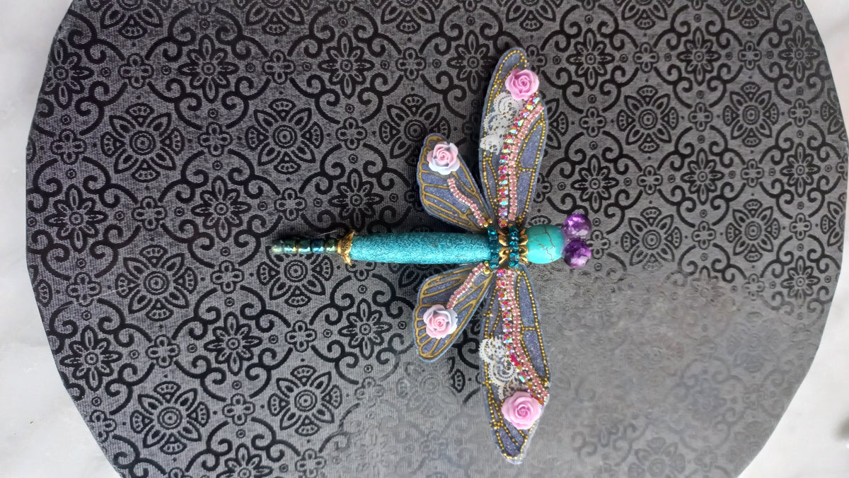 Resin dragonfly brooch