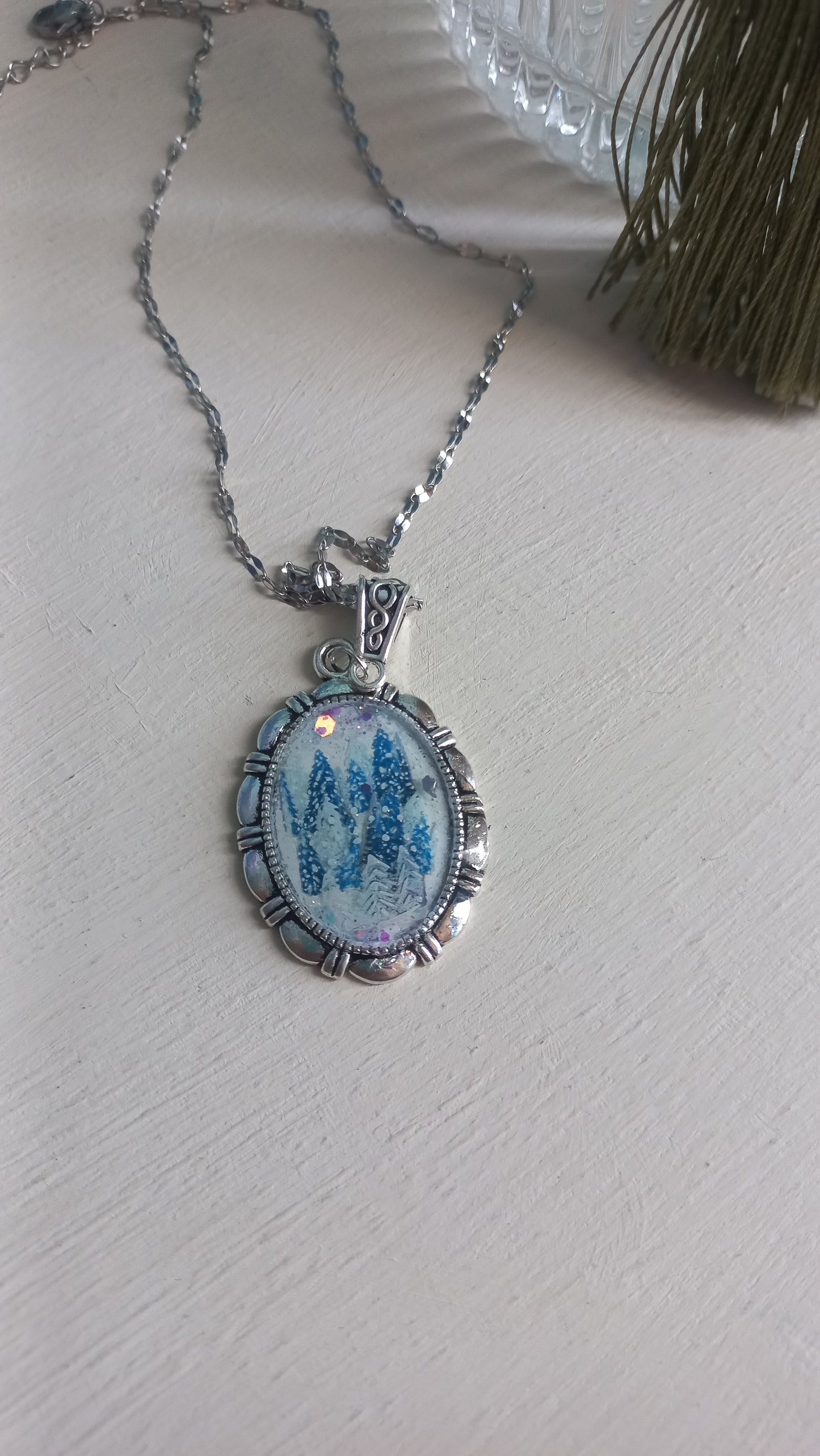 Winter painted landscape in resin