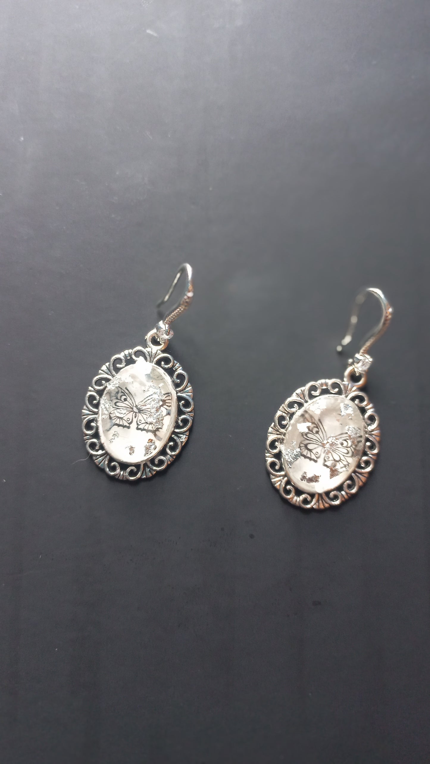 Painted black butterfly in resin