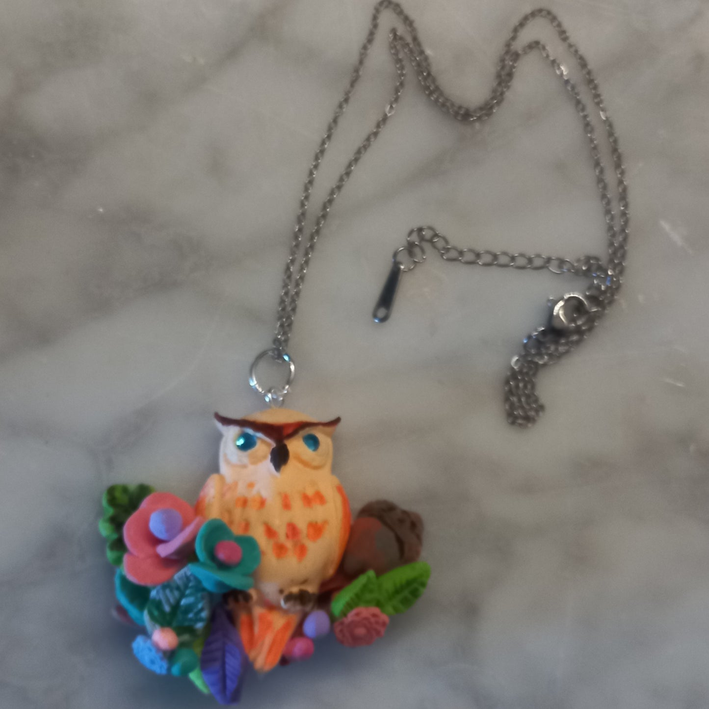 Polymer clay owl pendant