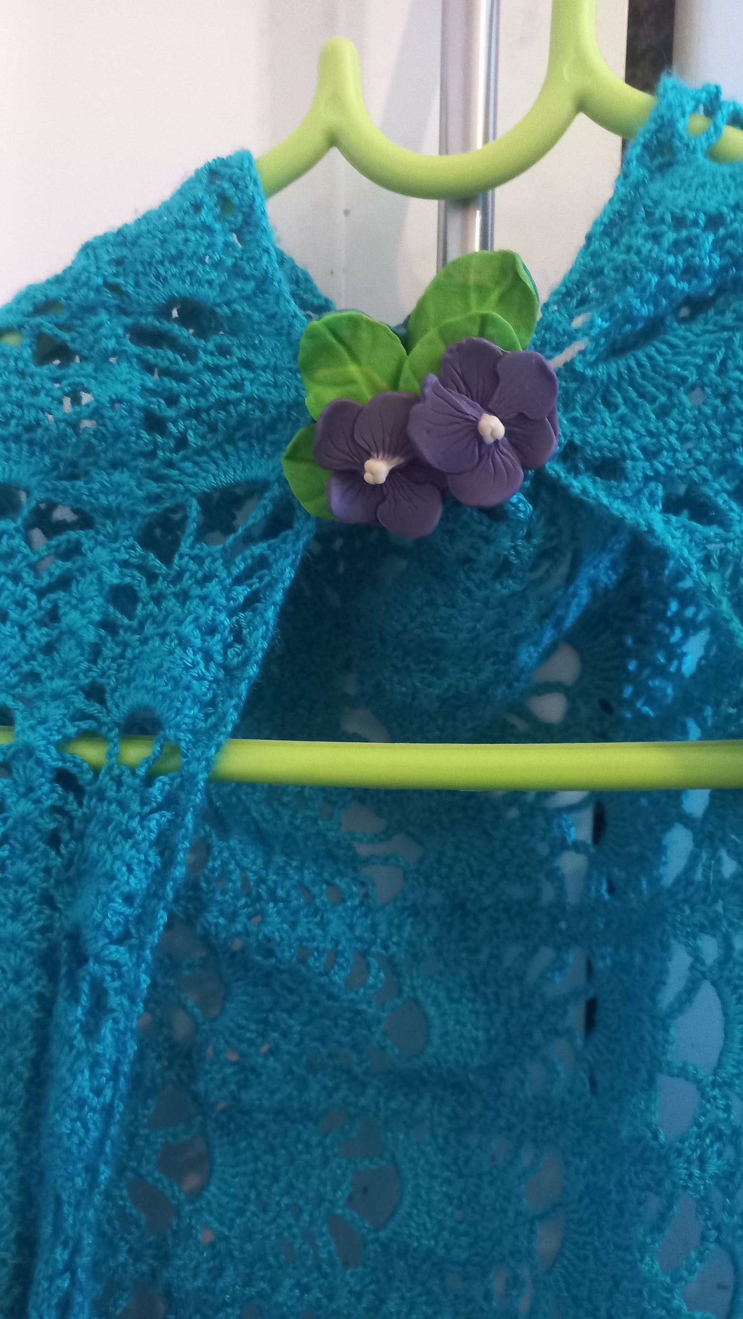 African Violet brooch