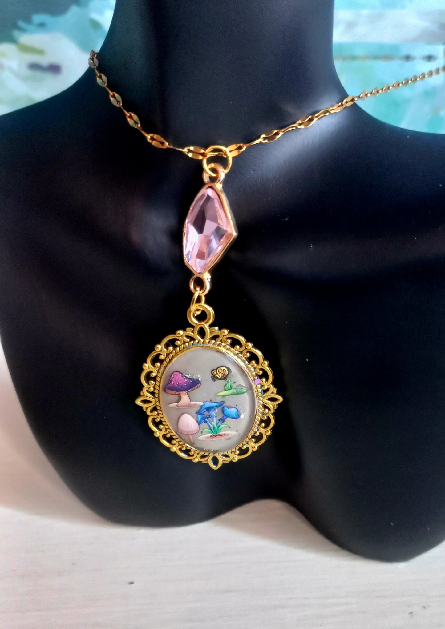 Wild mushrooms in resin