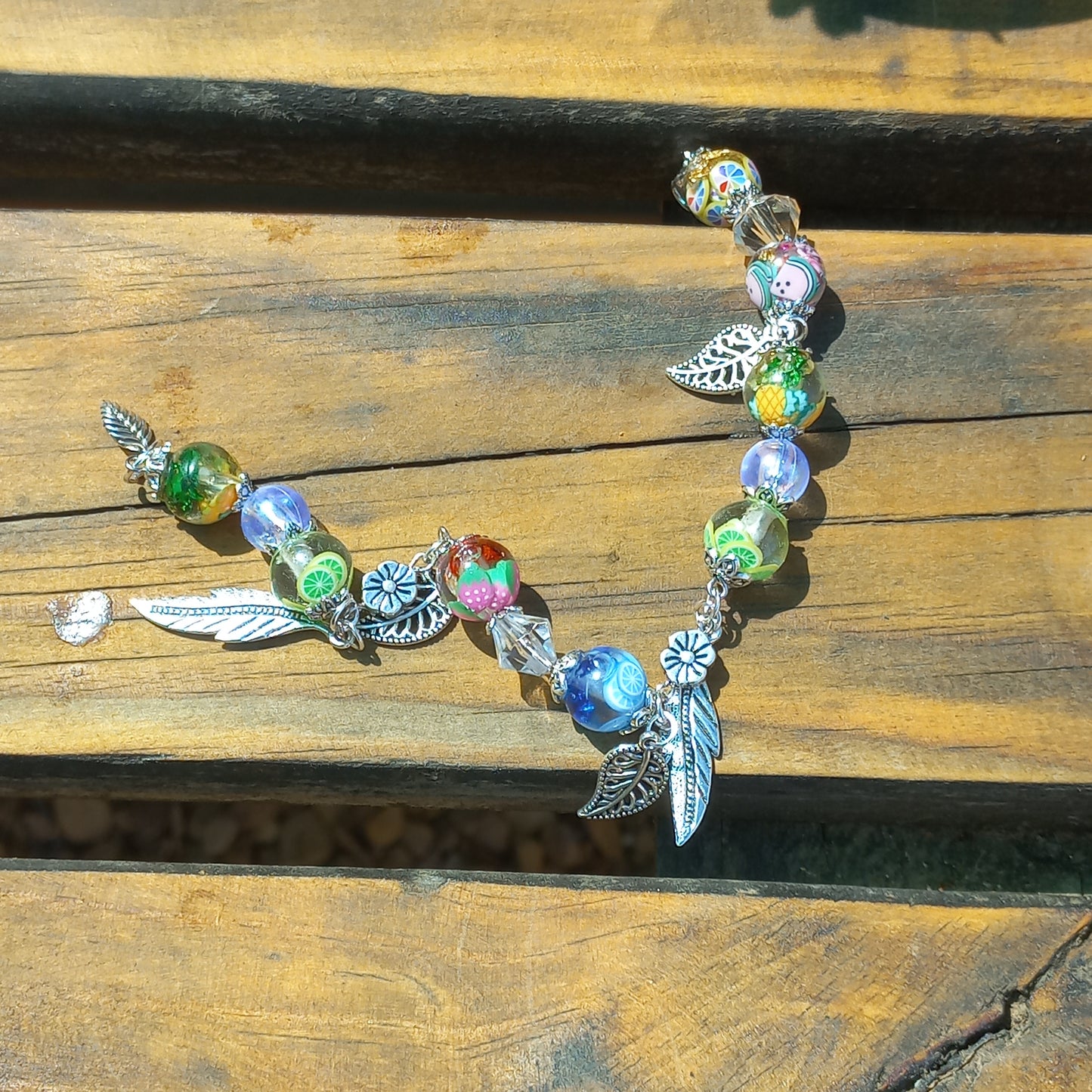 Resin bead charm bracelets