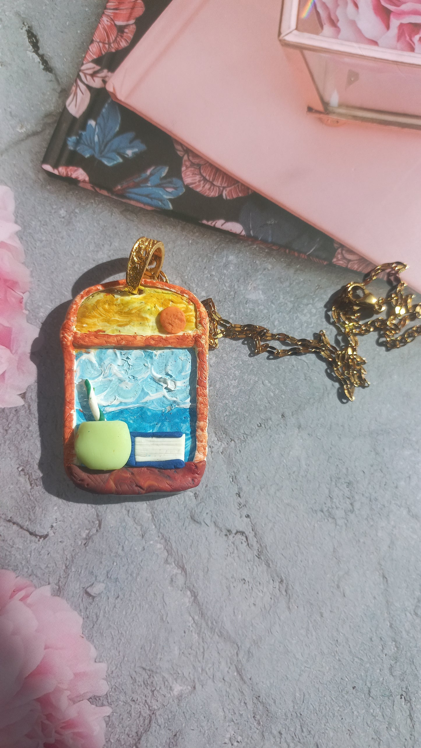 Beach themed polymer clay jewelry