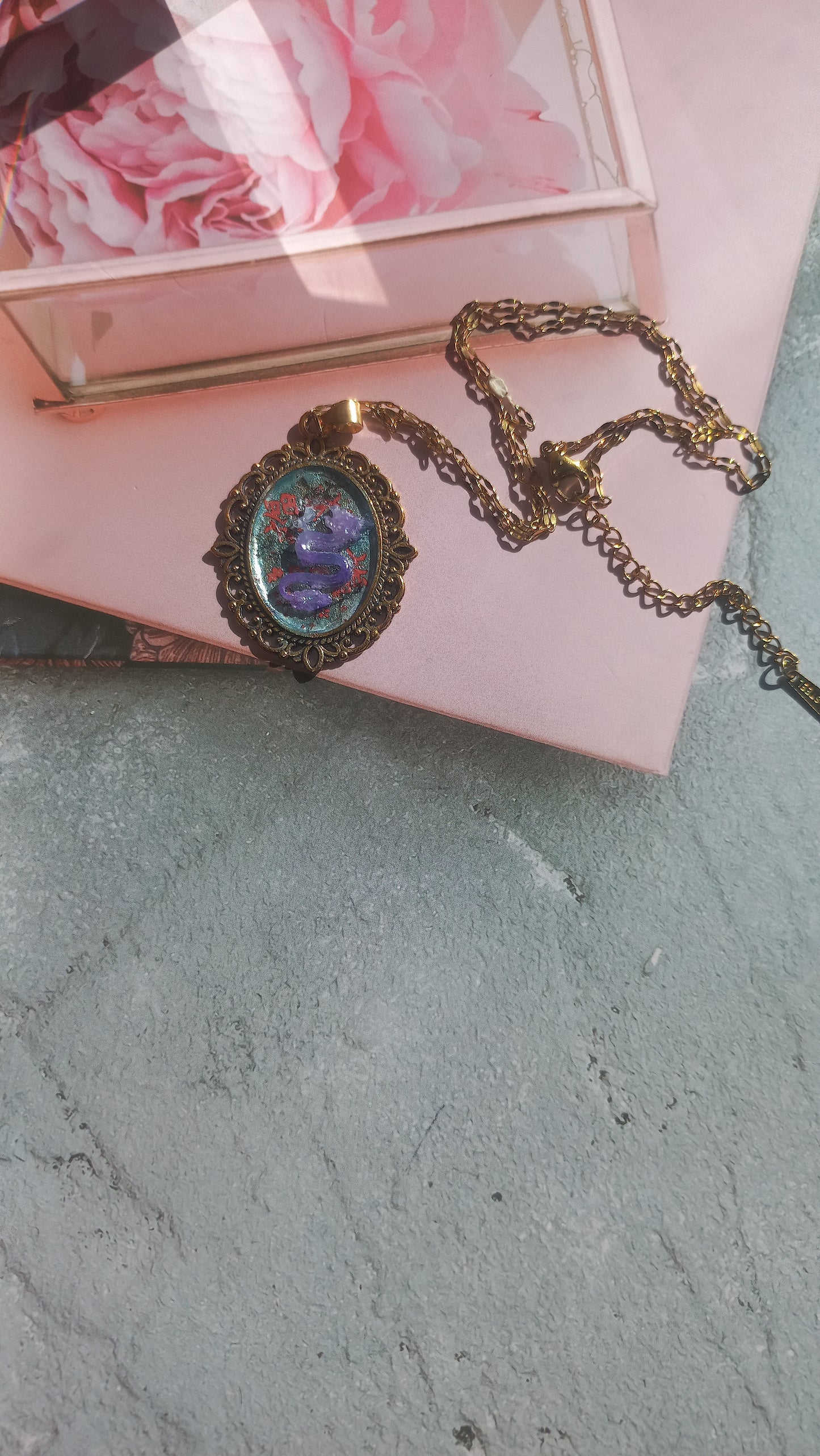 Vintage Asian themed brass colour pendants