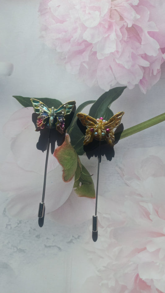 Lapel butterfly brooches