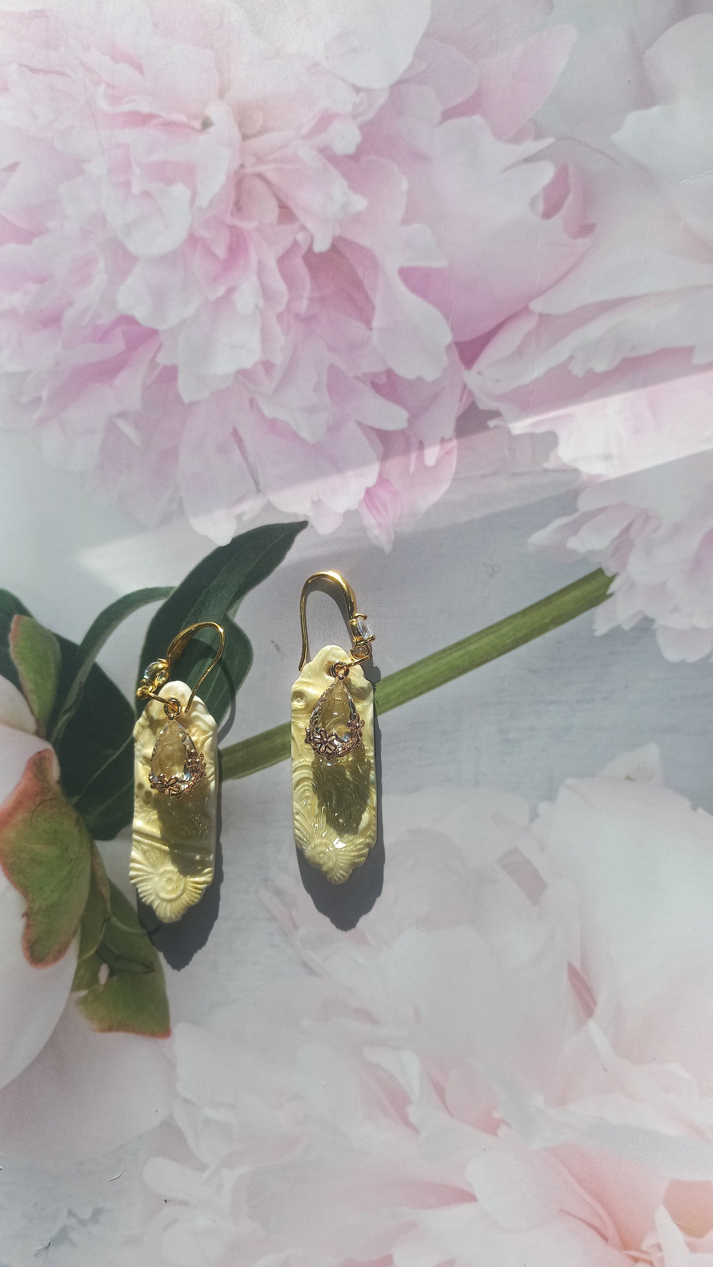 Bright yellow polymer clay earrings