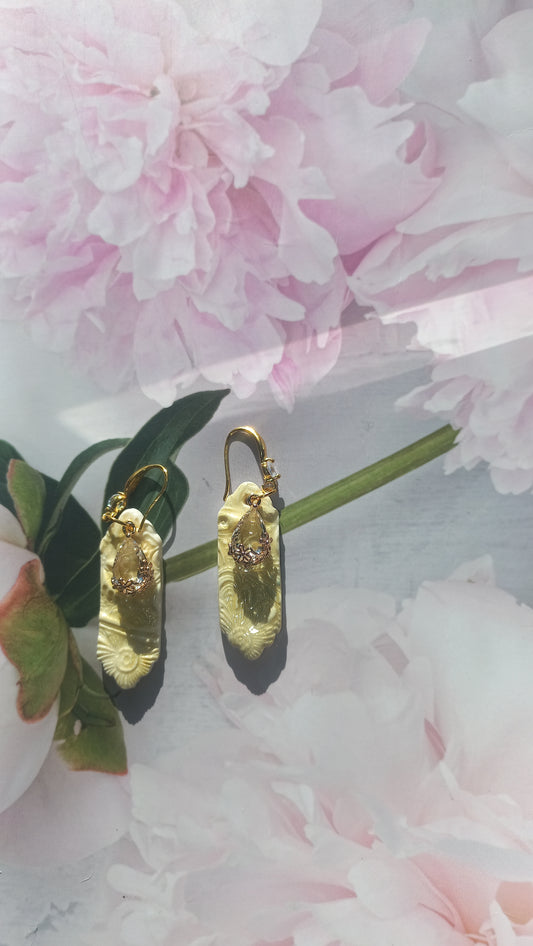 Bright yellow polymer clay earrings