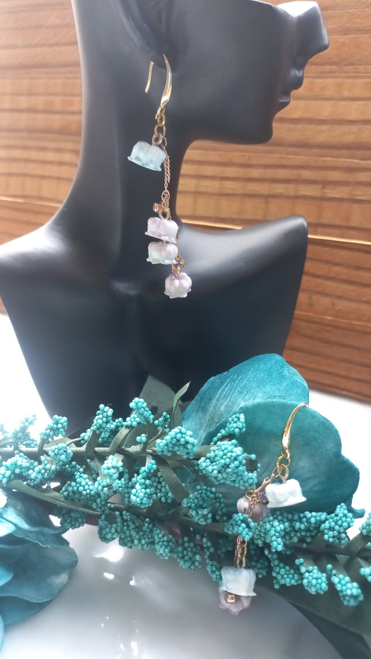 Polymer clay lily earrings