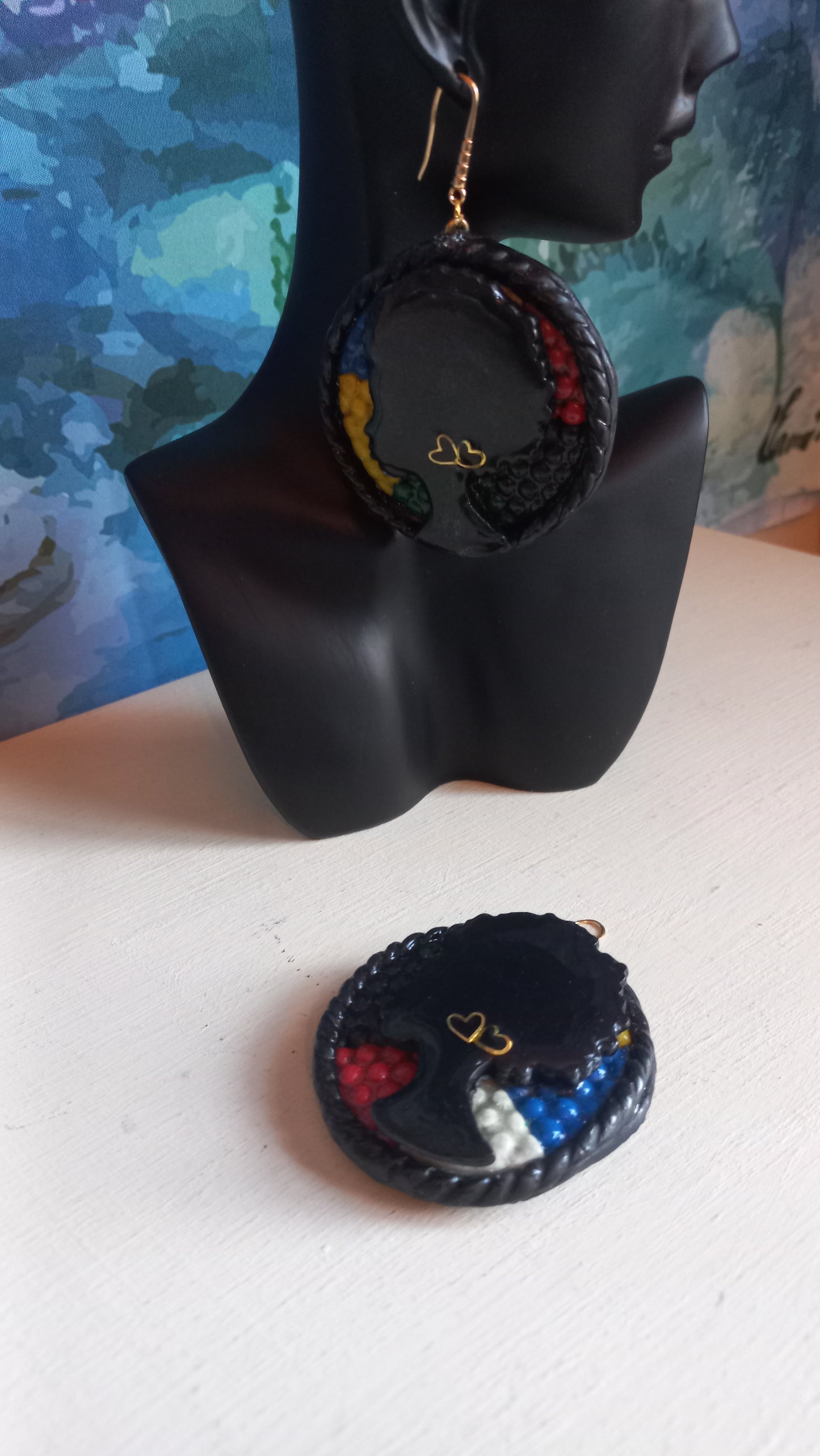 African themed Polymer clay earrings
