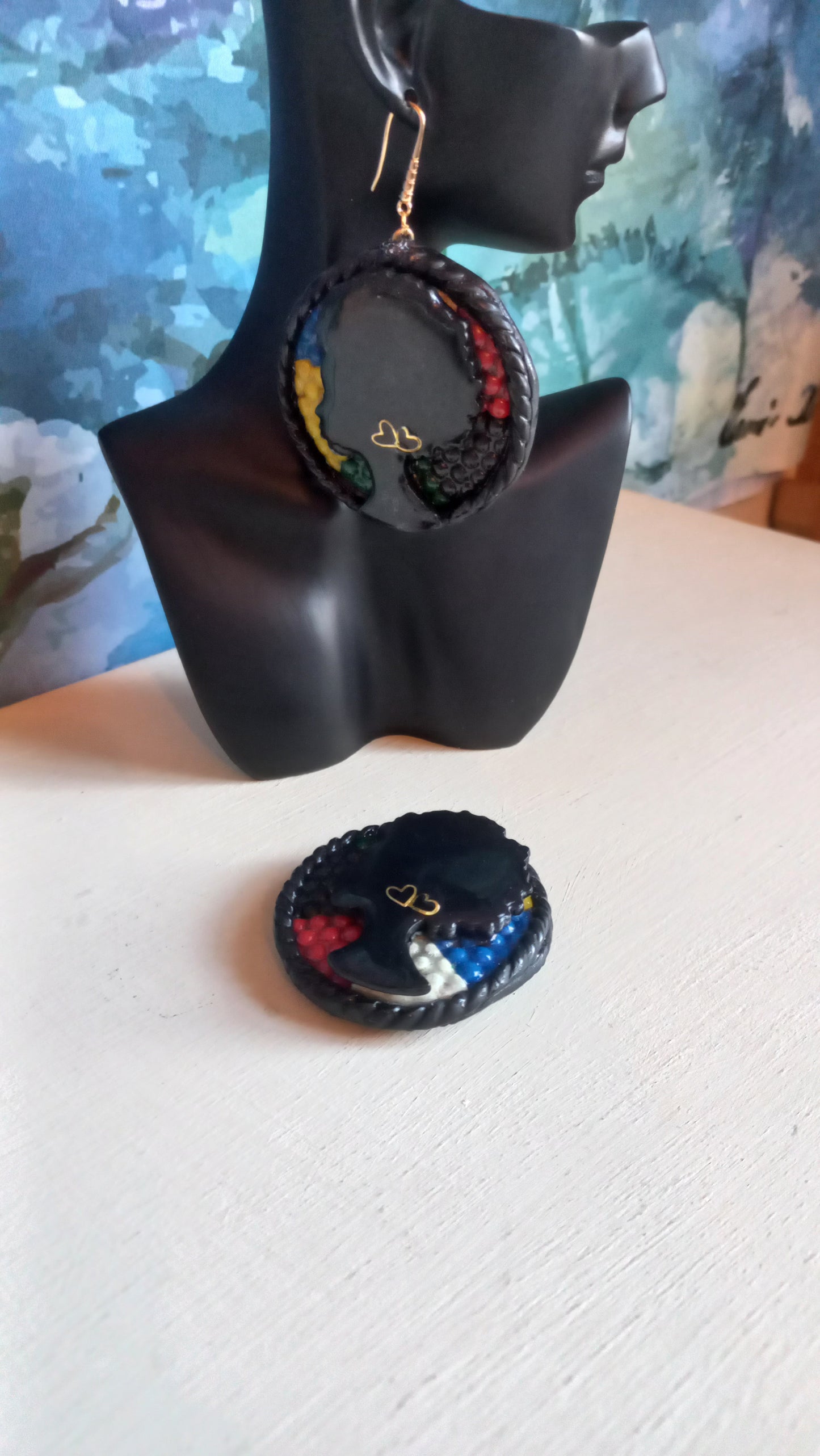 African themed Polymer clay earrings