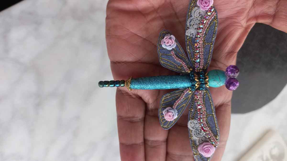 Resin dragonfly brooch