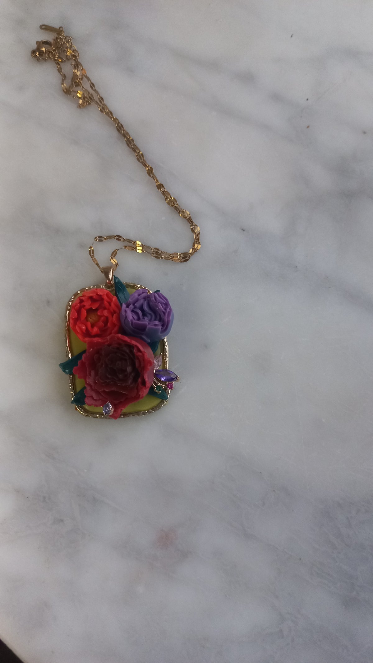Polymer clay bouquet pendant