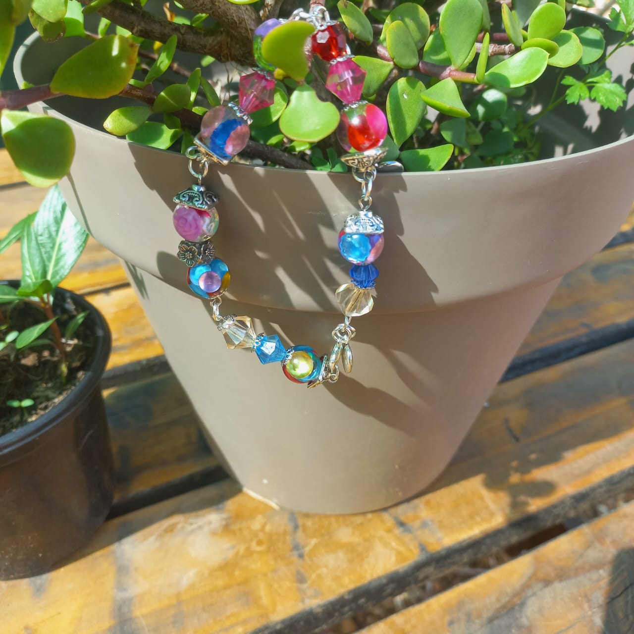 Resin bead charm bracelets