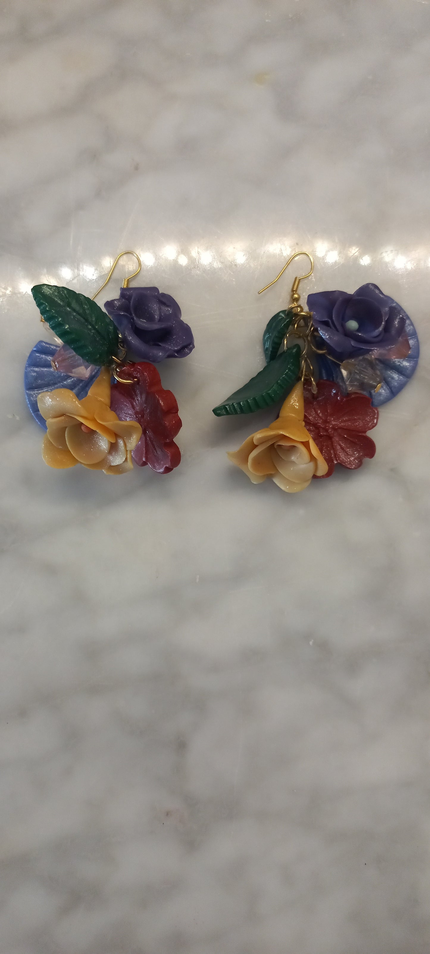 Flower cluster earrings