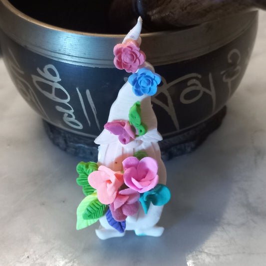 Polymer clay gnome brooches