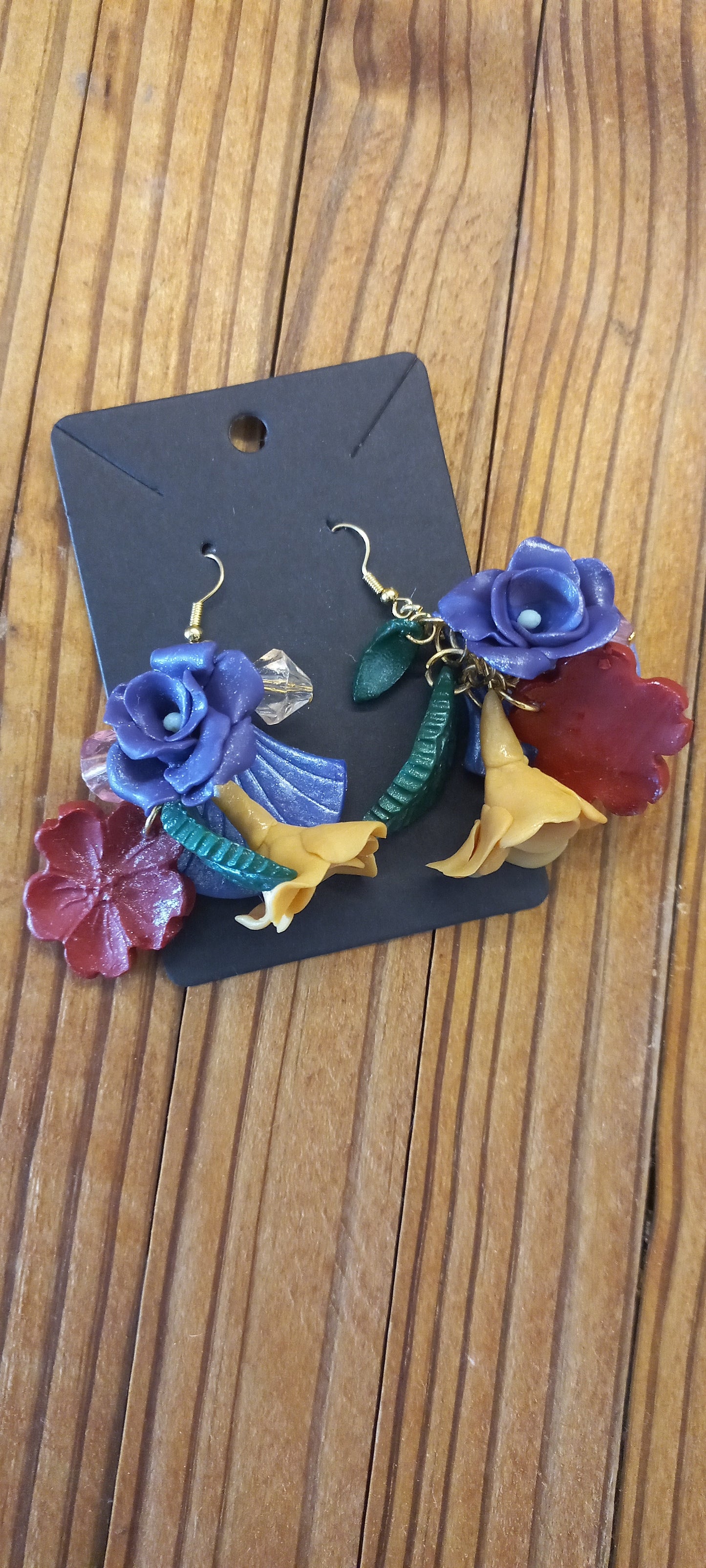 Flower cluster earrings