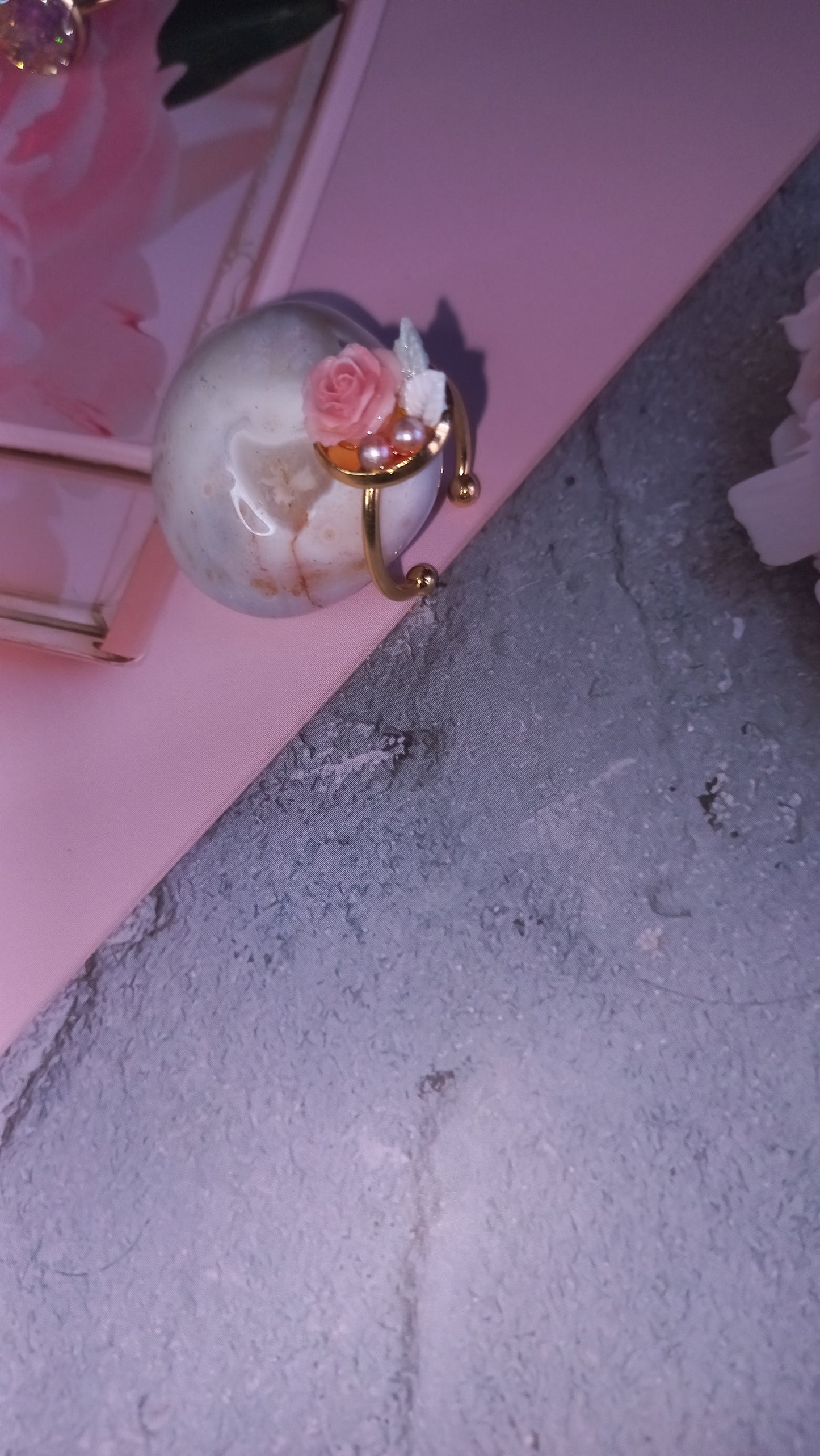 Resin & Metal flower rings