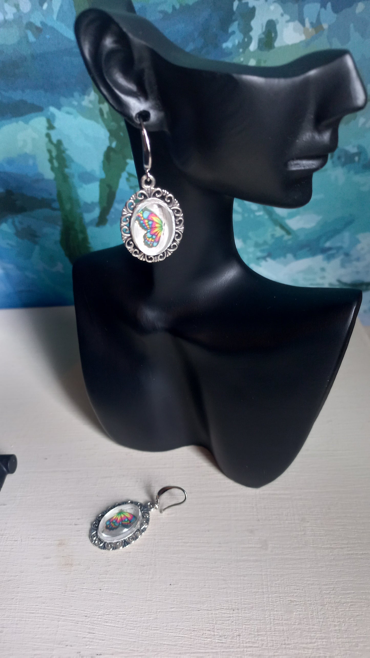 Antique butterfly in resin