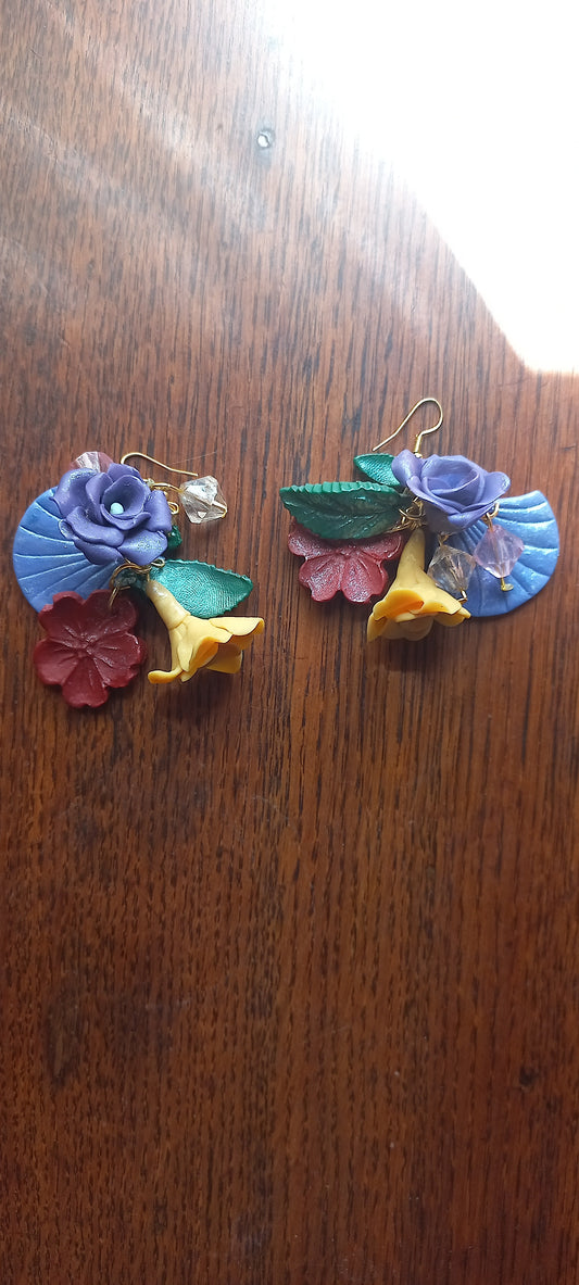 Flower cluster earrings