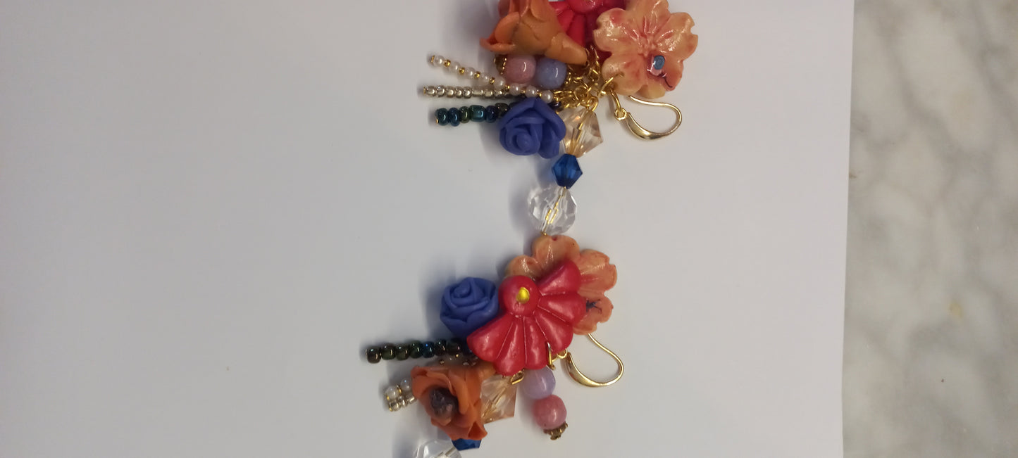 Flower cluster earrings No.2