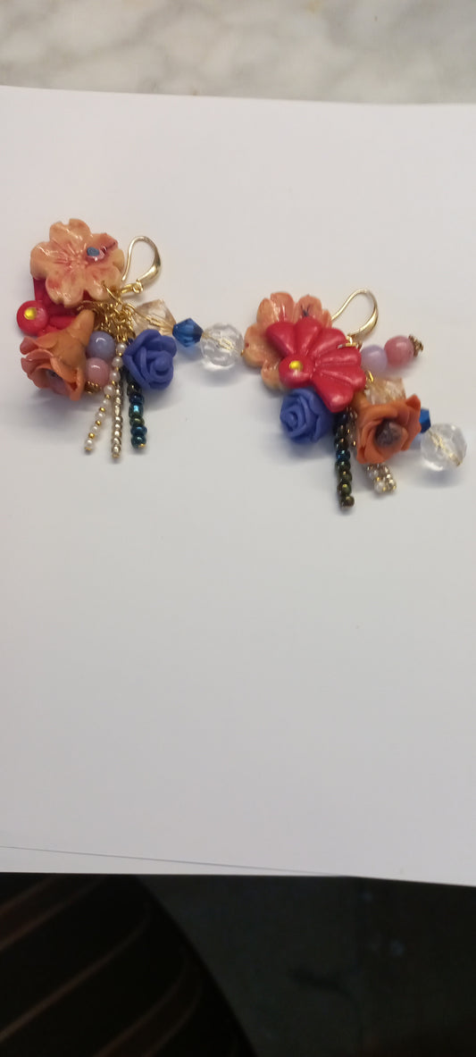 Flower cluster earrings No.2