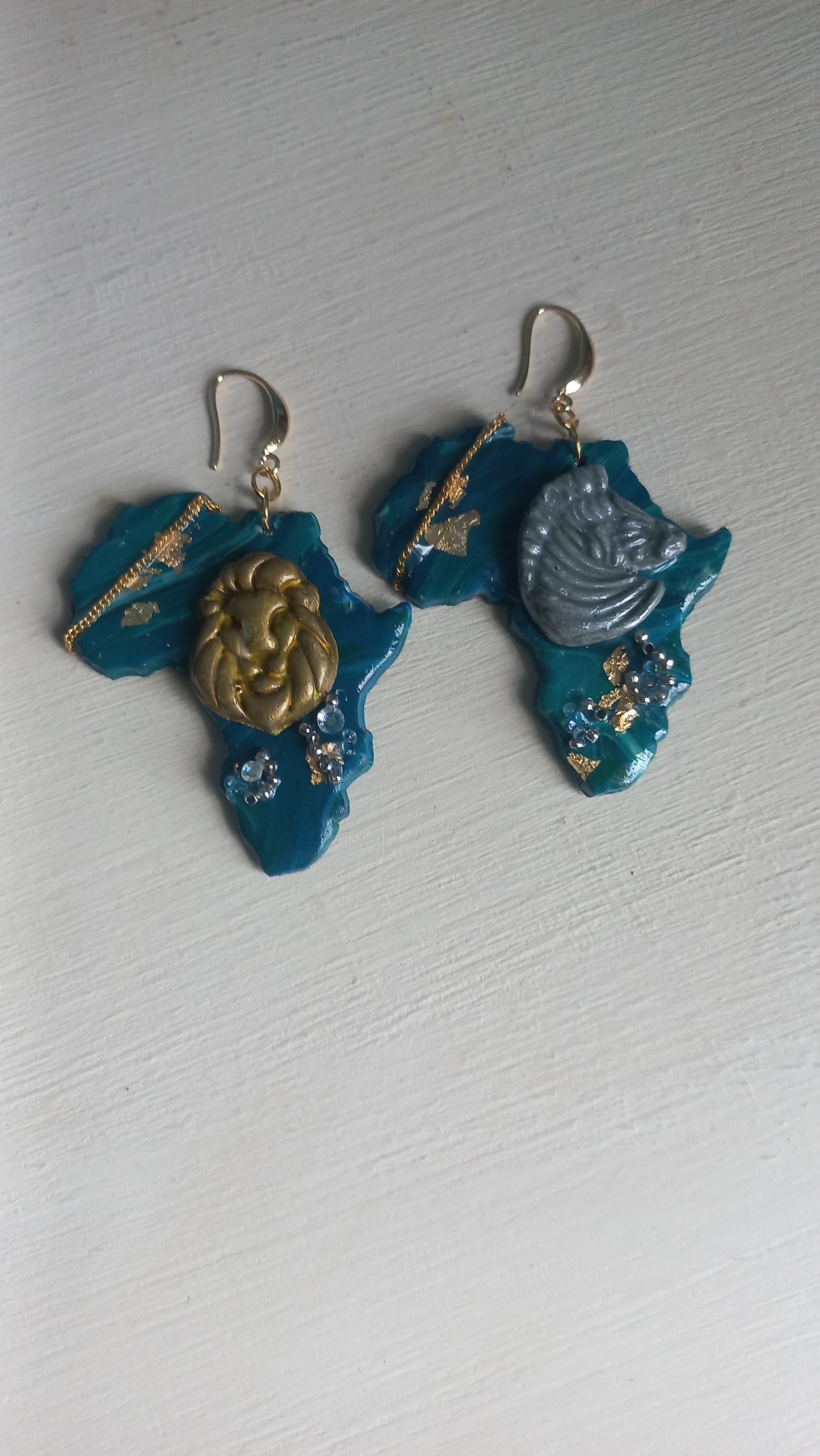 African continent polymer clay earrings