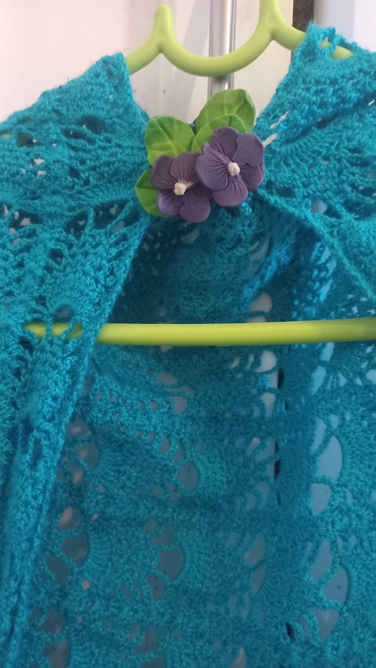 African Violet brooch