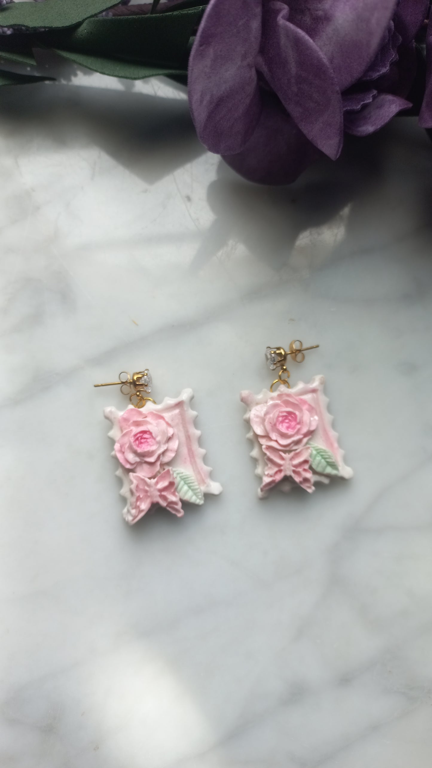 Polymer clay postage stamp design