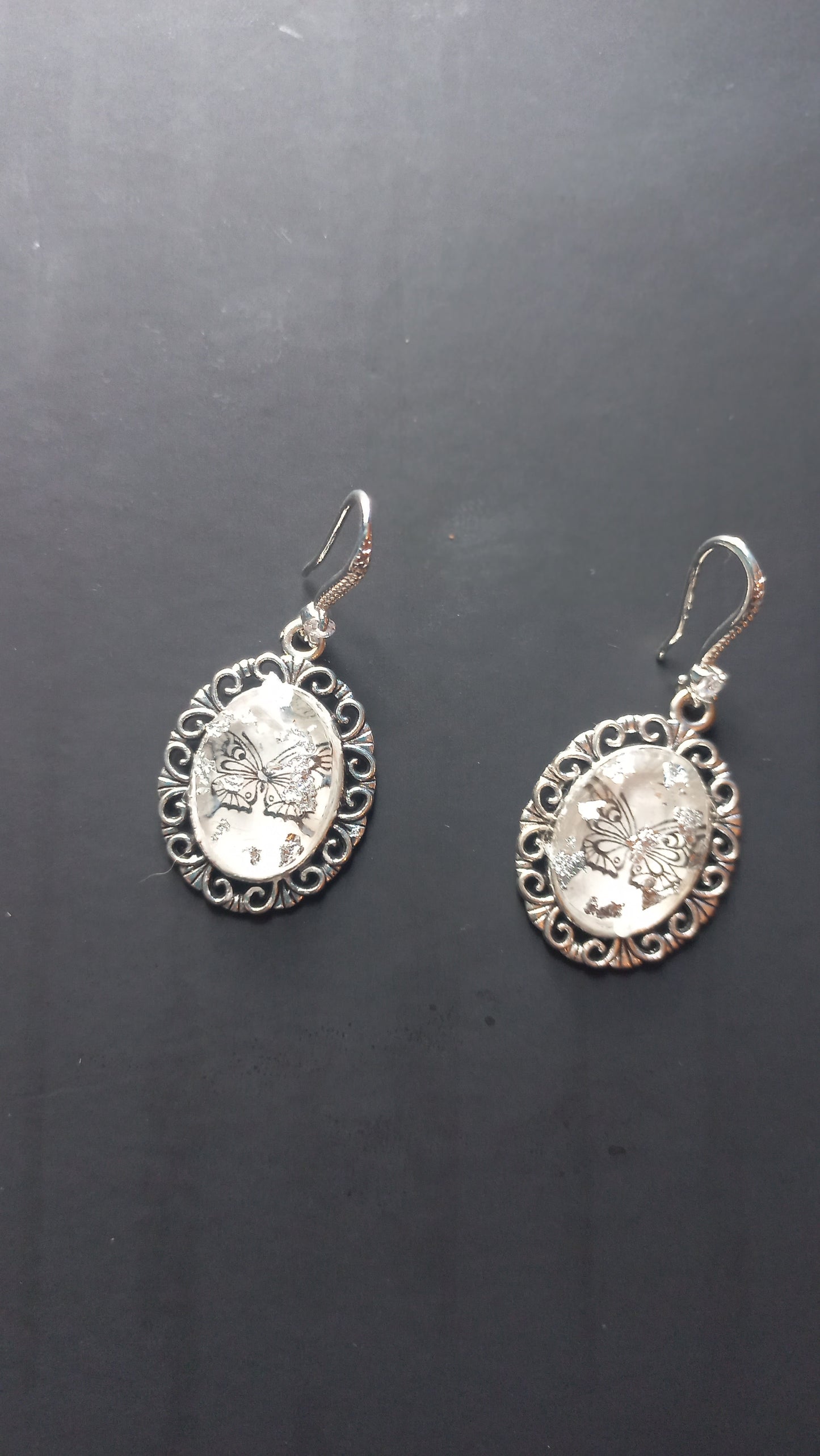 Painted black butterfly in resin