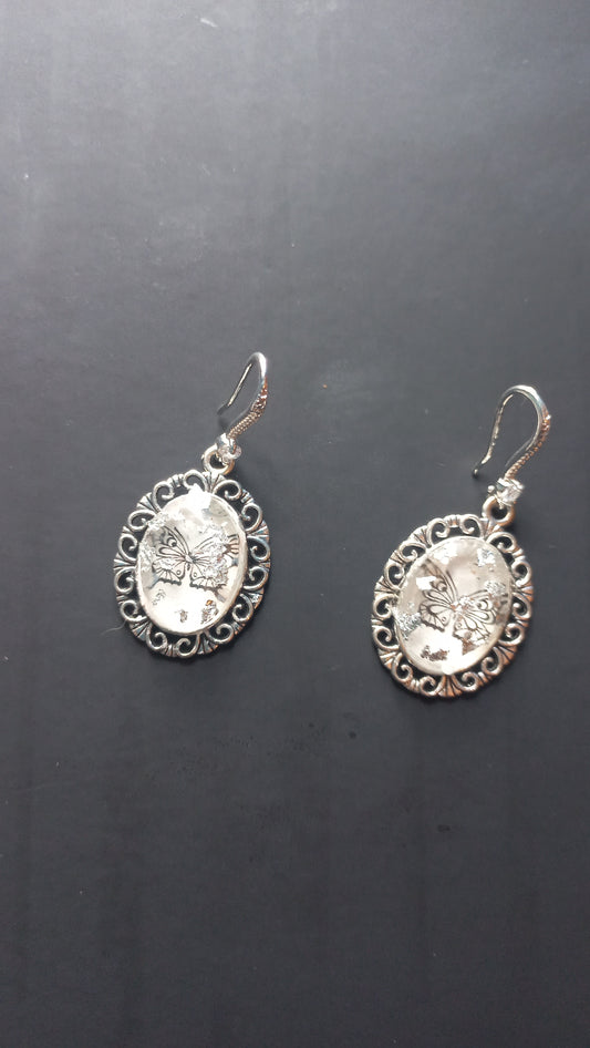 Painted black butterfly in resin