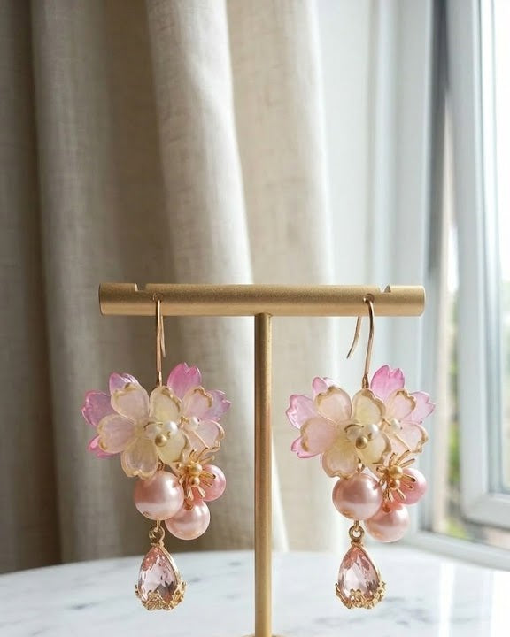 Acrylic Sakura Blossom earrings